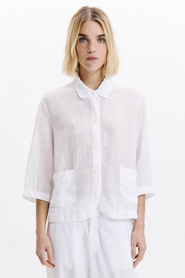 Seersucker Shirt E140 White-Tops-Transit-Debs Boutique